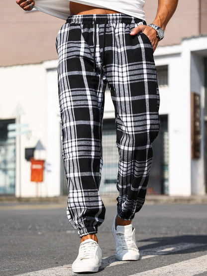 Grayson | Men’s Plaid Tapered Casual Trousers