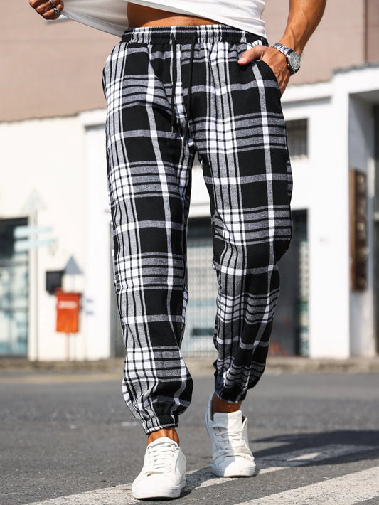 Grayson | Men’s Plaid Tapered Casual Trousers