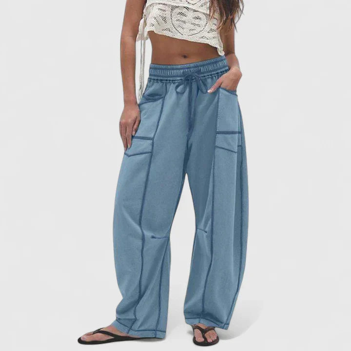 Oaklyn | Women’s Comfortable Drawstring Wide Leg Trousers