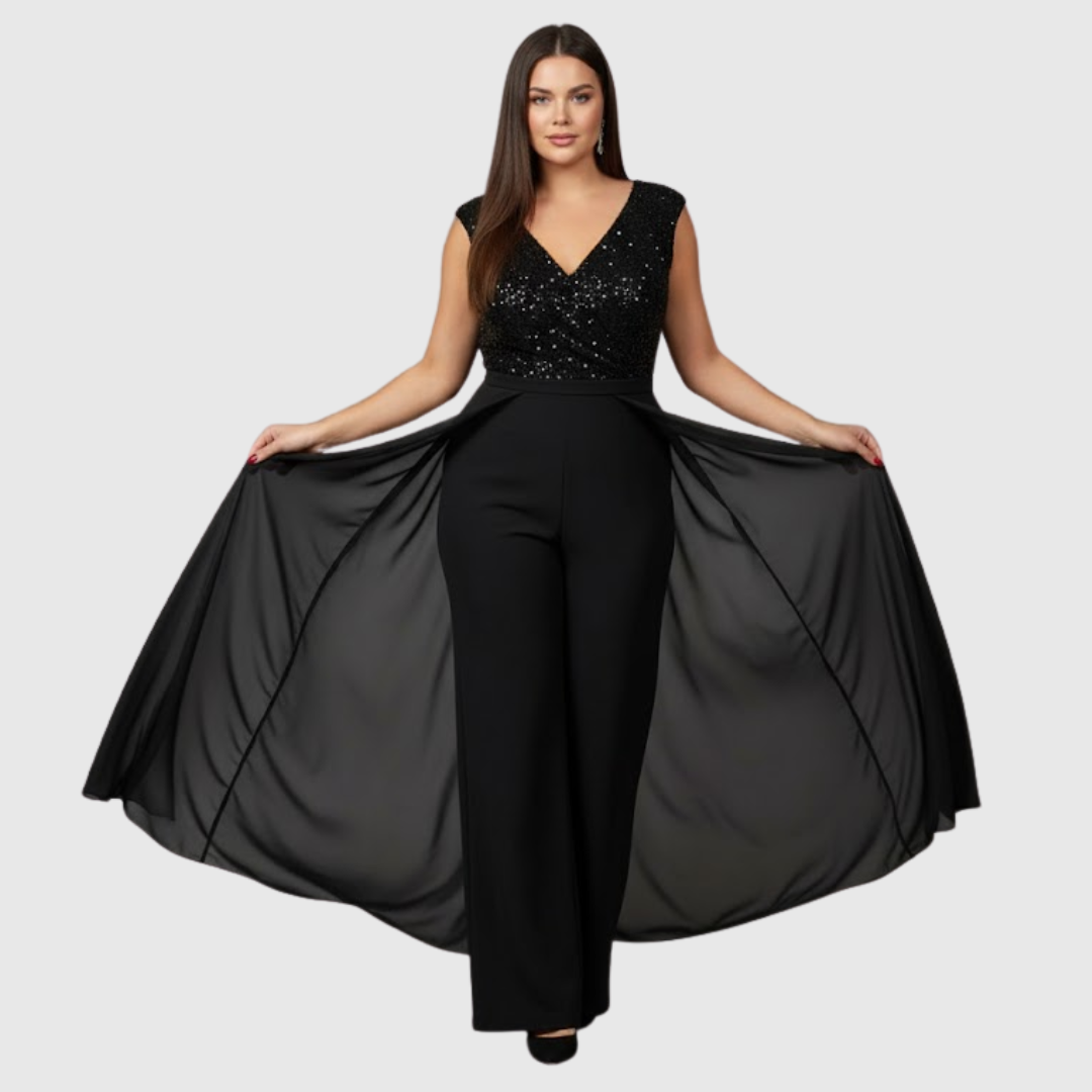 Evadrine | Women’s Elegant Sleeveless Wide Leg Jumpsuit
