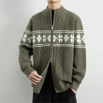 Anderson | Men’s Nordic Knit Zip-Up Winter Cardigan