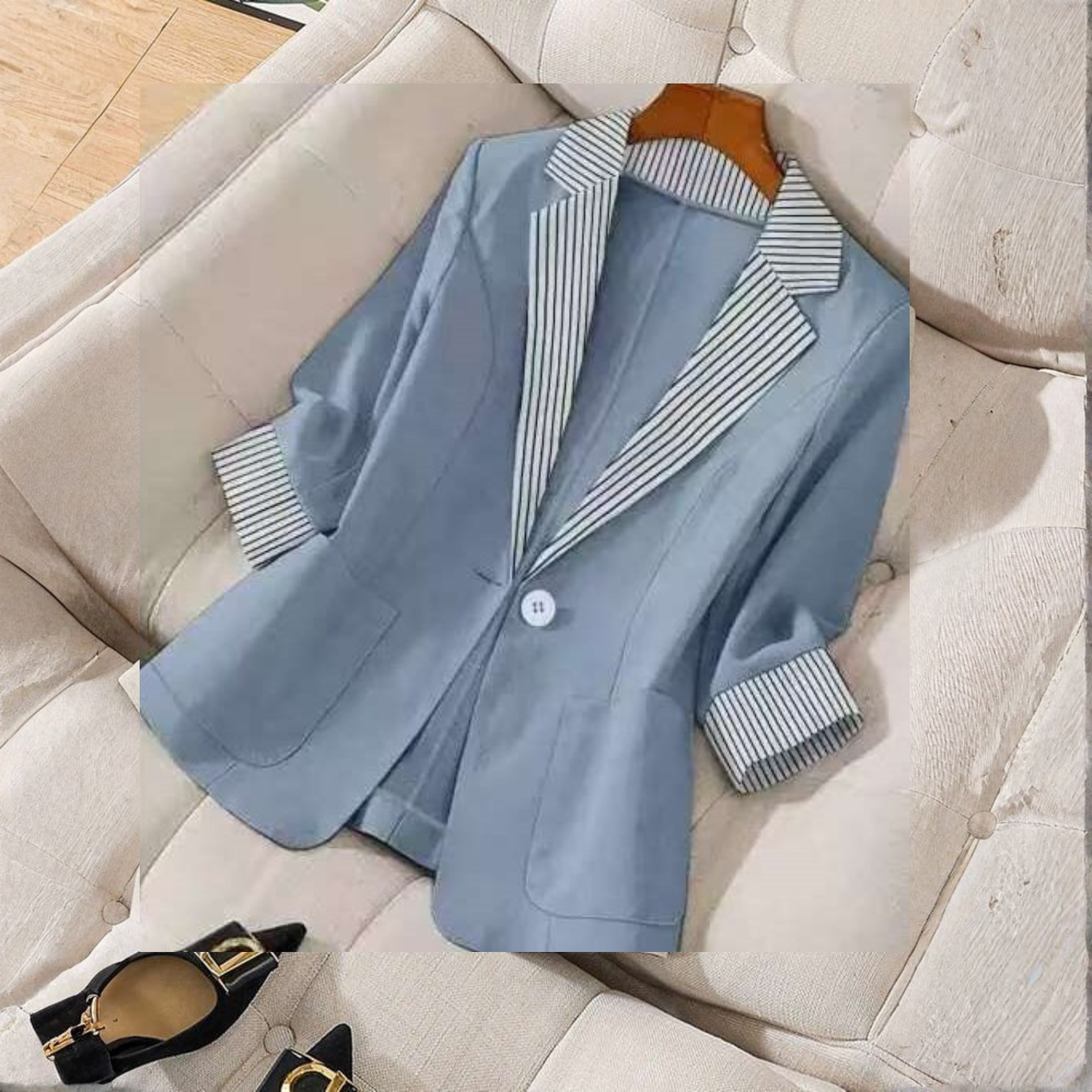 Phoebe | Women’s Classy Button Front Long Sleeve Blazer Coat