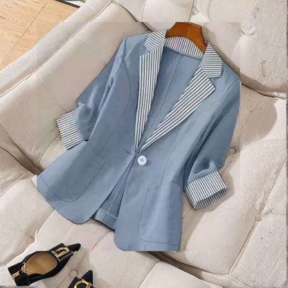 Phoebe | Women’s Classy Button Front Long Sleeve Blazer Coat