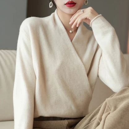 Daphne | Women’s Soft V-Neck Knit Pullover with Relaxed Fit