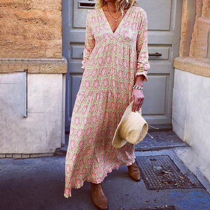 Joy | Women’s Geometric Maxi Dress with Flowing Silhouette