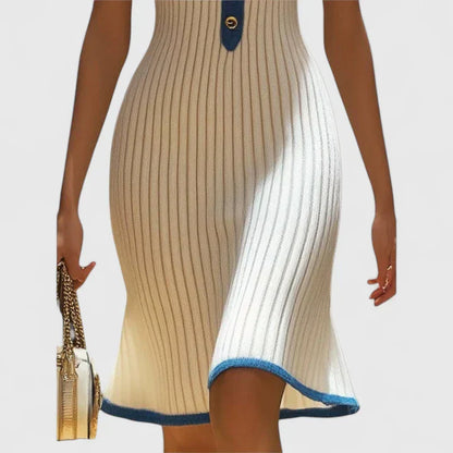 Cambrie | Women’s Contrast Trim Knit Midi Dress