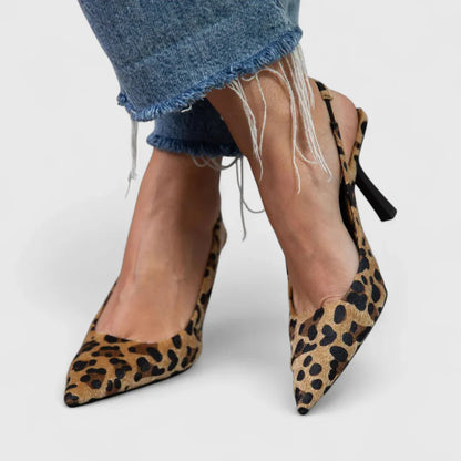 Roselyn | Women’s Elegant Leopard Slingback Heels
