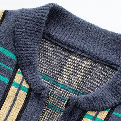 Bennett | Men’s Plaid Knit Cardigan with Zip Front