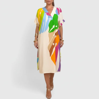Hayden | Women’s Comfortable Abstract Print Midi Dress