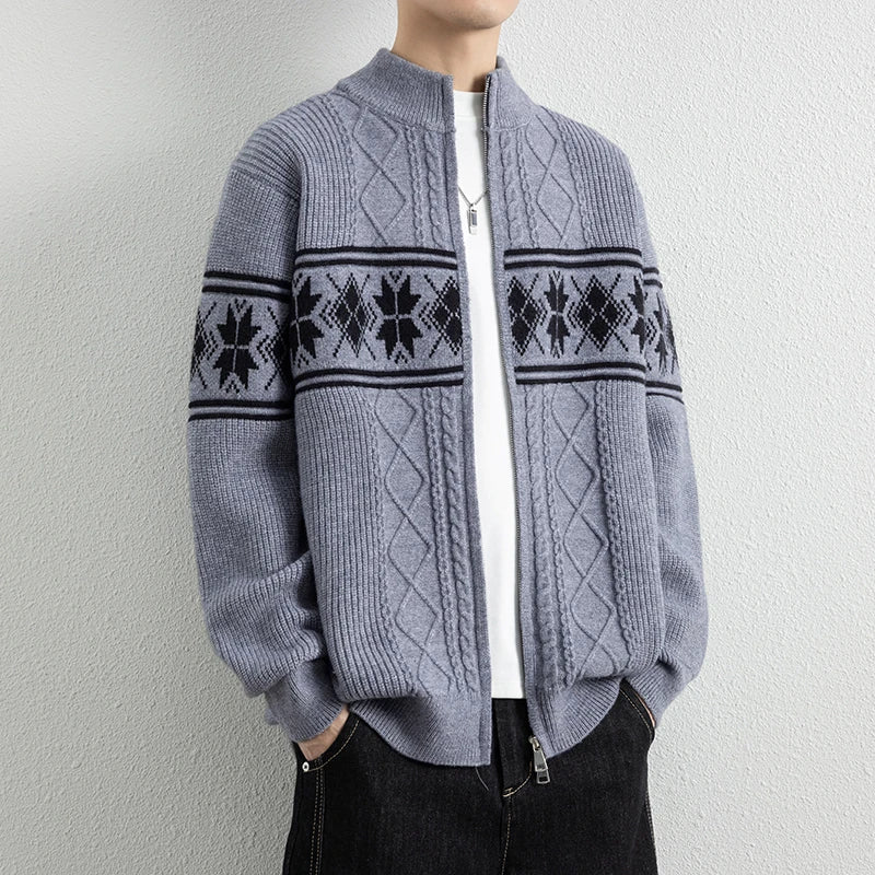 Anderson | Men’s Nordic Knit Zip-Up Winter Cardigan