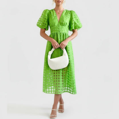 Savannah | Women’s Elegant Eyelet Midi Dress