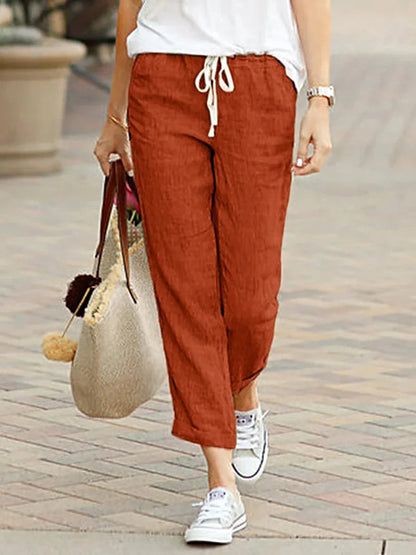 Selma | Women’s Elegant Cropped Linen Trousers with Relaxed Summer Fit