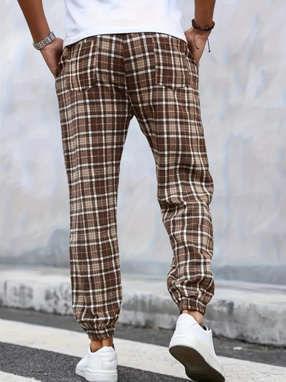Grayson | Men’s Plaid Tapered Casual Trousers