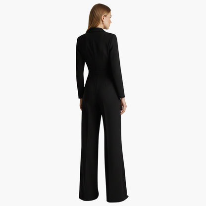 Vivienne | Women’s Long Sleeve Collared Wide-Leg Jumpsuit