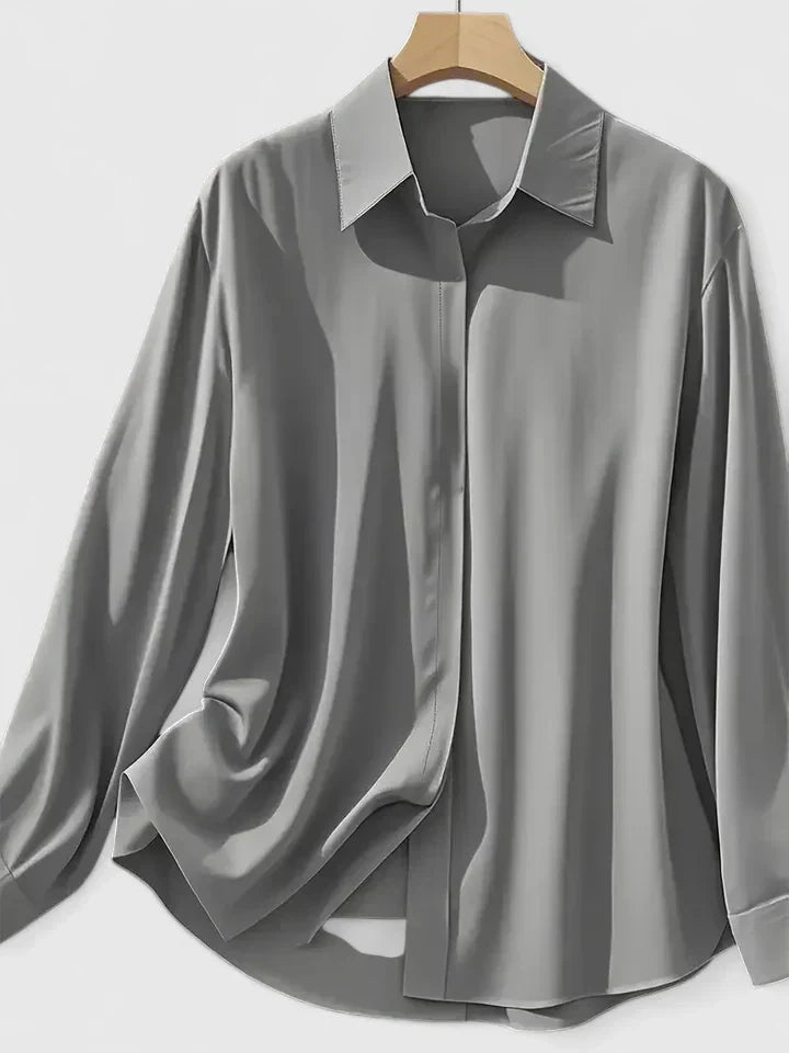 Celeste | Women’s Elegant Satin Long Sleeve Blouse