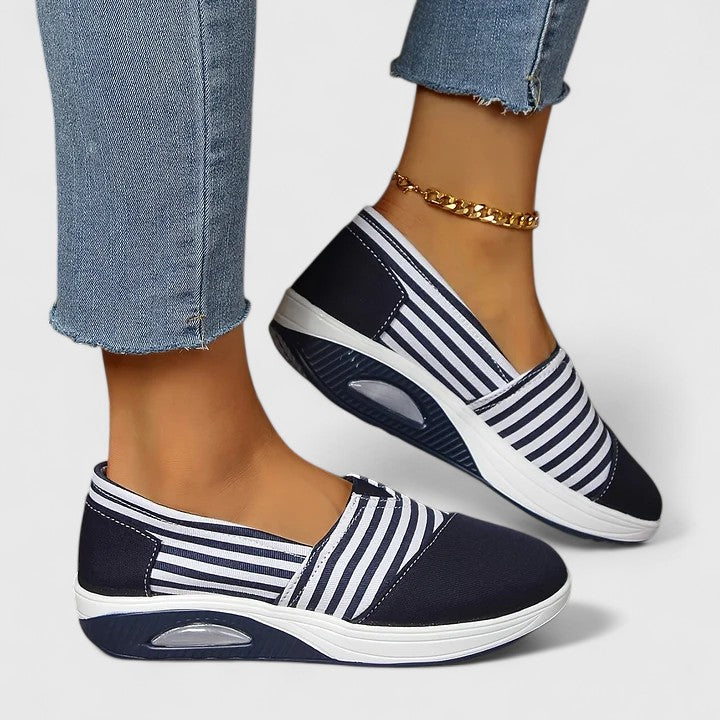 Julia | Women’s Orthopedic Striped Slip On Loafers