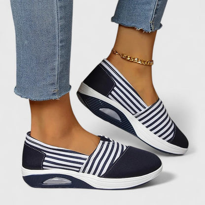 Julia | Women’s Orthopedic Striped Slip On Loafers