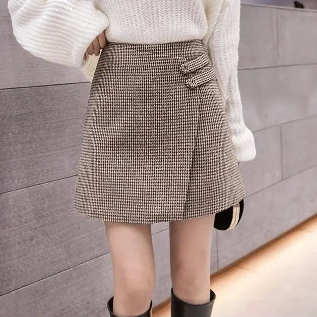 Rowena | Women’s Houndstooth Plaid Mini Skirt