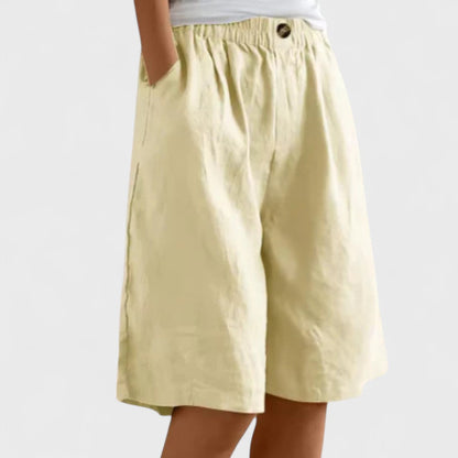 Avelyn | Women’s Elegant Linen Wide Leg Shorts