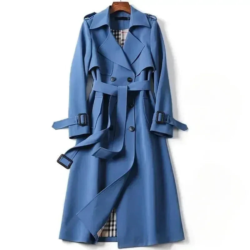Camille | Women’s Winter Trench Coat with Shaped Waist and Button Front