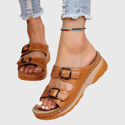 Kaia | Women’s Orthopedic Buckle Strap Leather Sandals