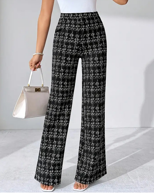 Danica | Women’s Tweed Plaid Flare Pants