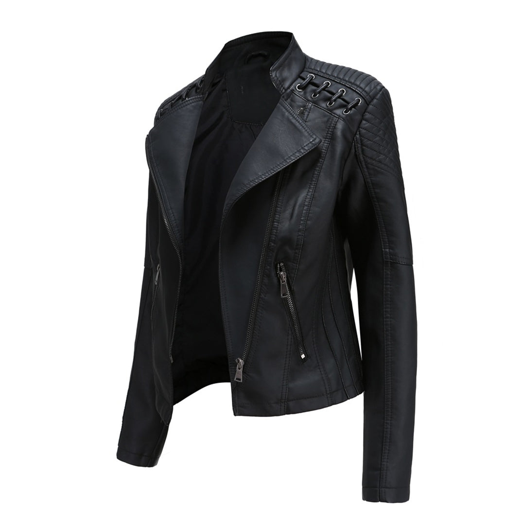 Quinn | Women’s Zip-Front Leather Jacket