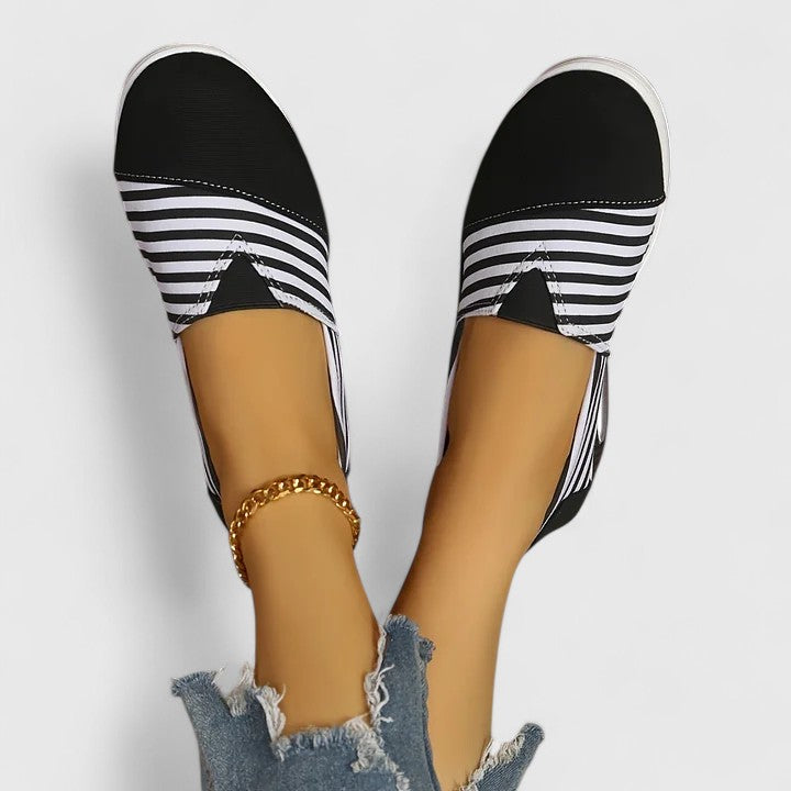 Julia | Women’s Orthopedic Striped Slip On Loafers