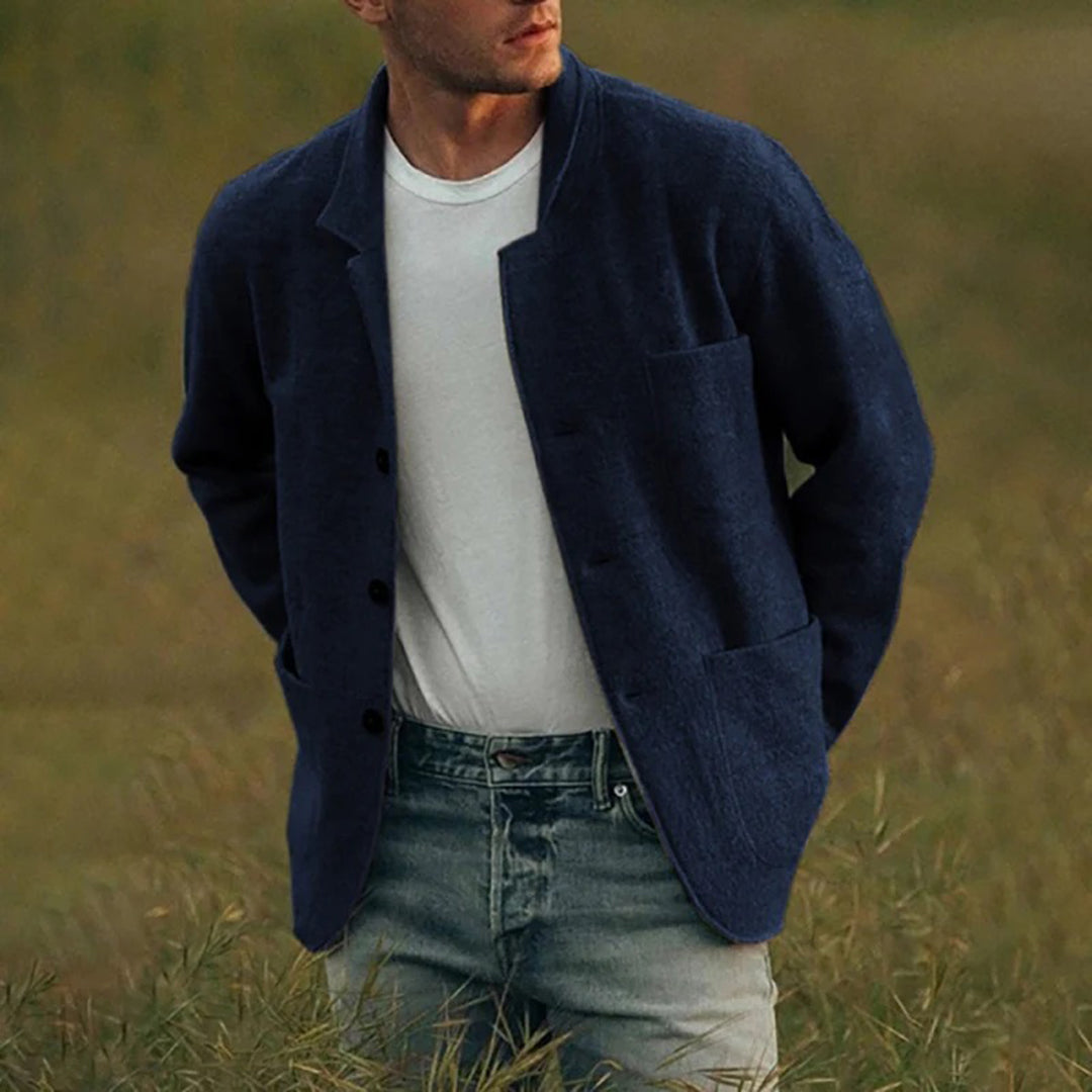Cedrick | Men’s Lightweight Wool-Blend Cardigan Jacket