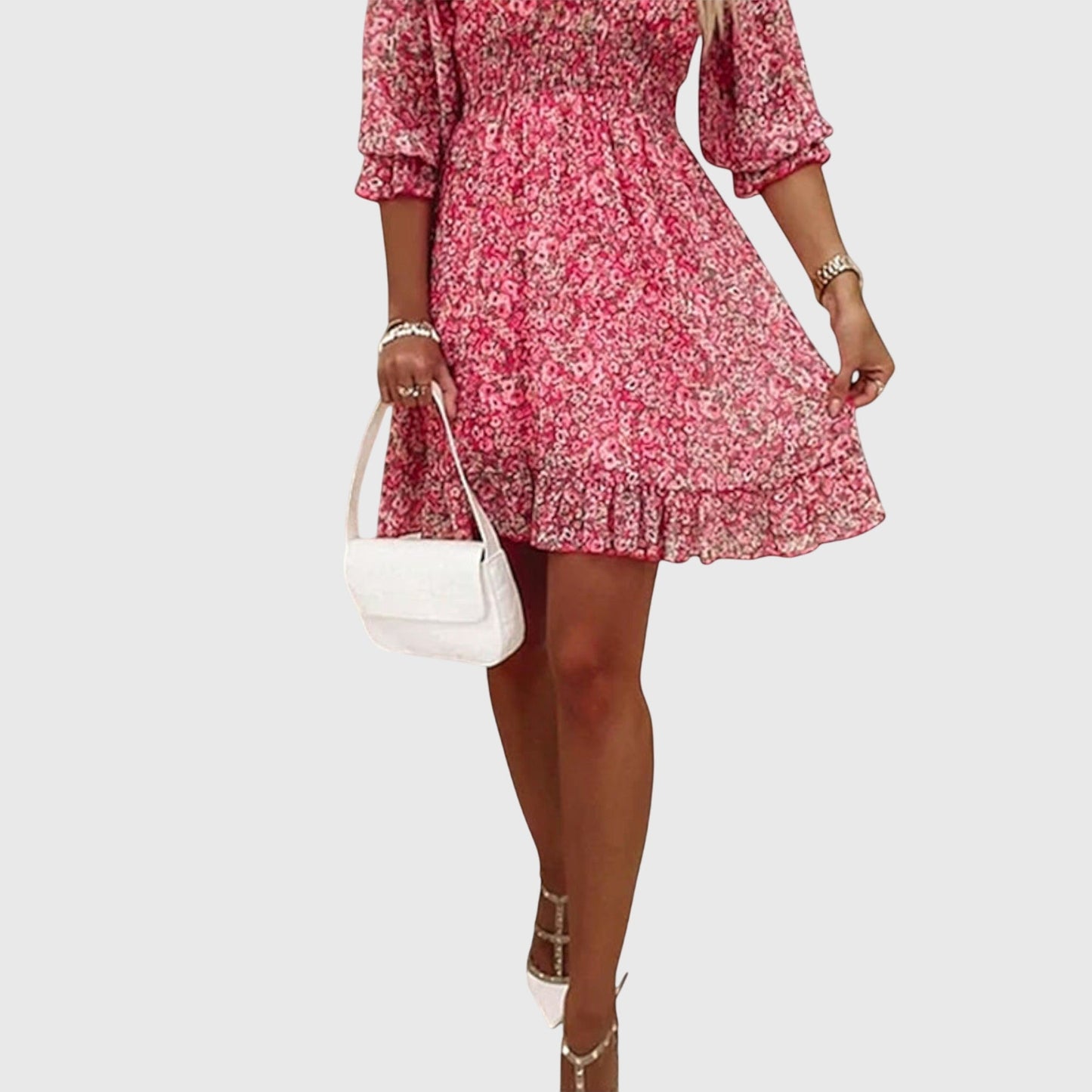 Paisley | Women’s Floral Puff Sleeve Ruffle Dress
