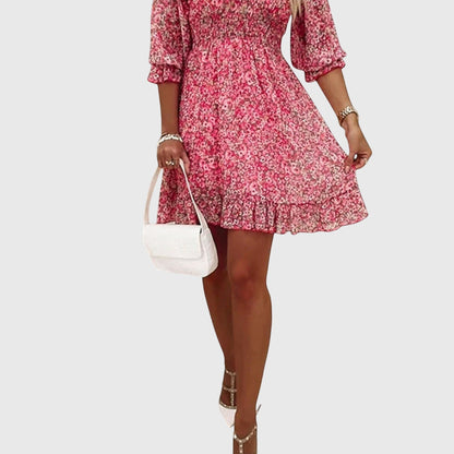 Paisley | Women’s Floral Puff Sleeve Ruffle Dress