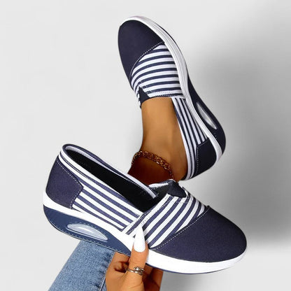 Julia | Women’s Orthopedic Striped Slip On Loafers