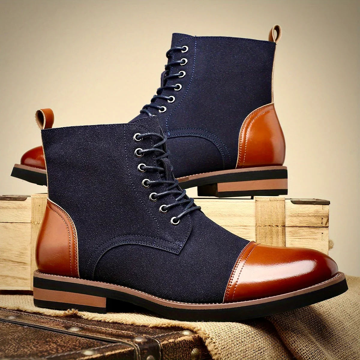 Mason | Men’s Lace-Up Ankle Boots with Pull Tab