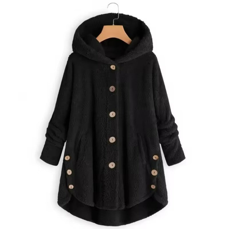 Elayne | Women’s Oversized Hooded Winter Button Coat