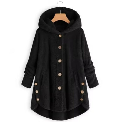 Elayne | Women’s Oversized Hooded Winter Button Coat