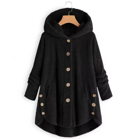 Elayne | Women’s Oversized Hooded Winter Button Coat