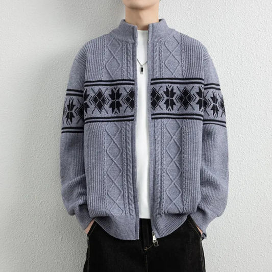 Anderson | Men’s Nordic Knit Zip-Up Winter Cardigan