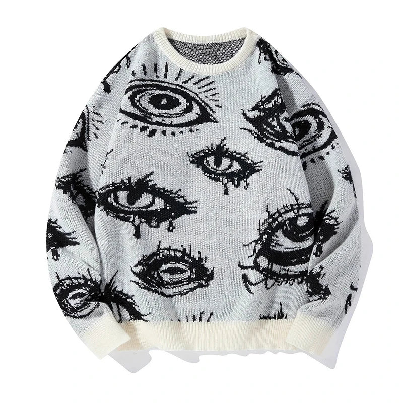 Caleb | Men’s Graphic Eye Knit Spring Sweater