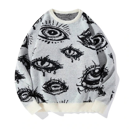 Caleb | Men’s Graphic Eye Knit Spring Sweater