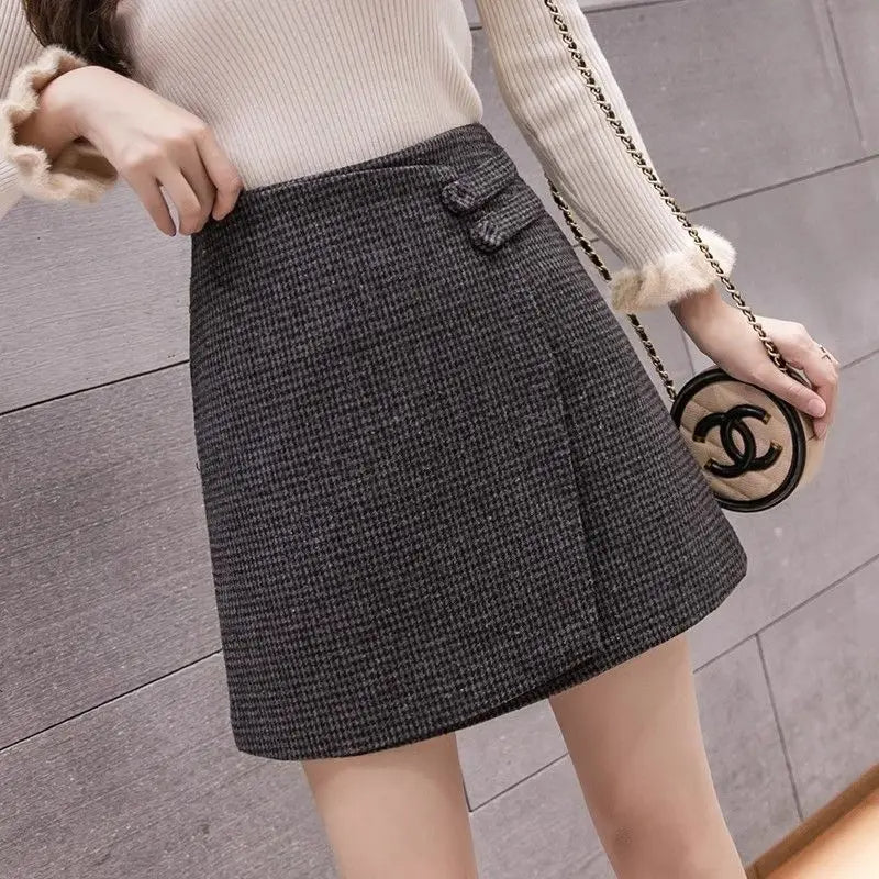 Rowena | Women’s Houndstooth Plaid Mini Skirt