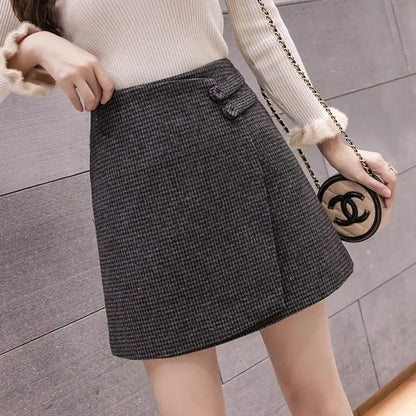 Rowena | Women’s Houndstooth Plaid Mini Skirt