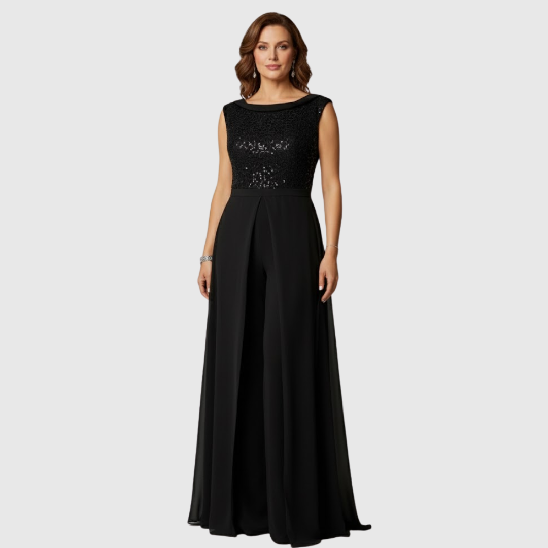 Evadrine | Women’s Elegant Sleeveless Wide Leg Jumpsuit