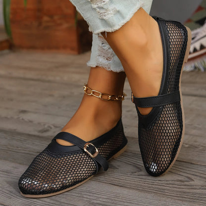 Lydia | Women’s Mesh Mary Jane Flats