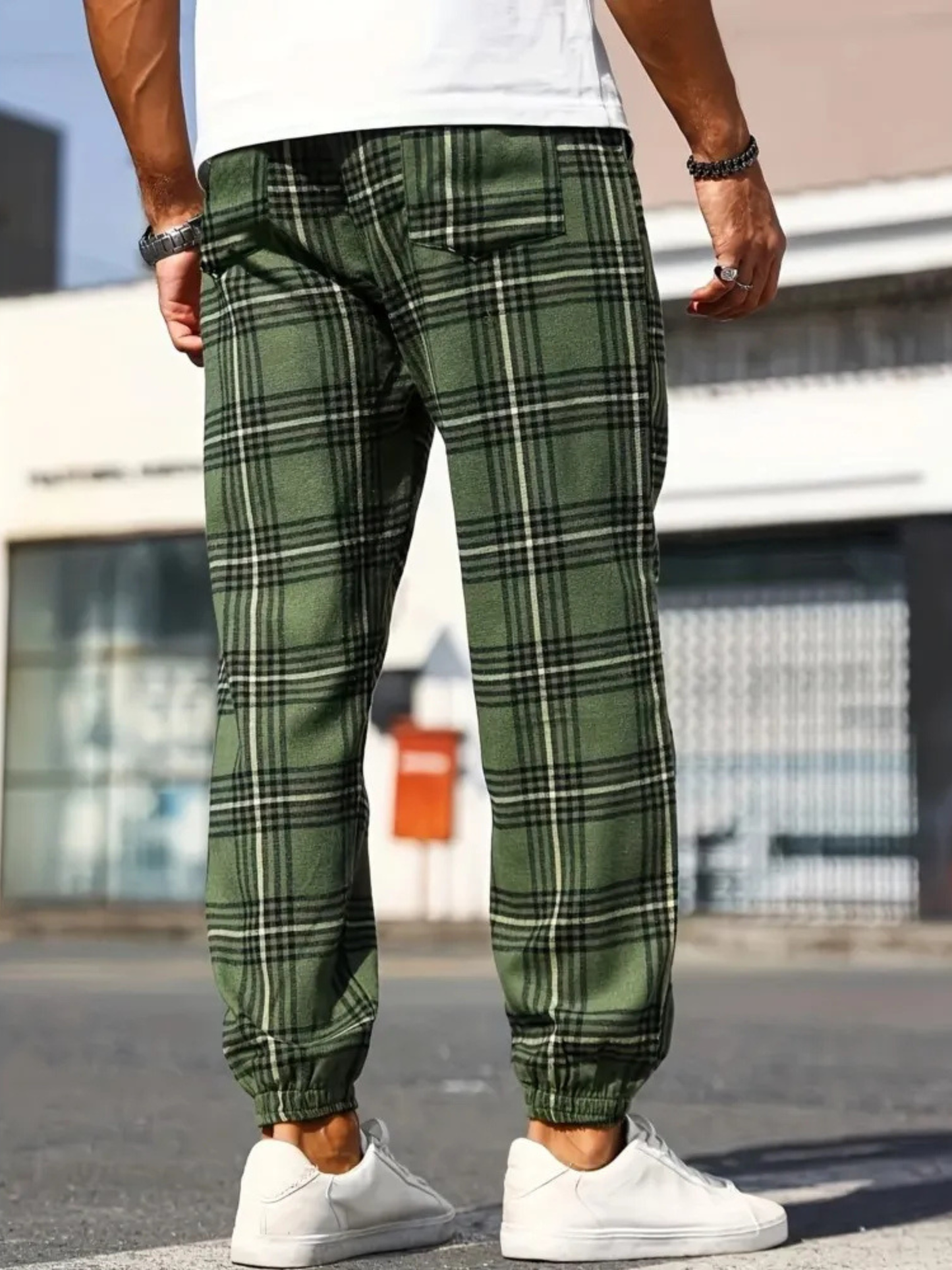 Grayson | Men’s Plaid Tapered Casual Trousers