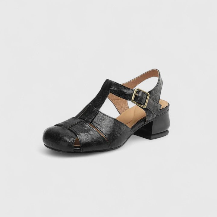 Jolene | Women’s Vintage Peep-Toe Block Heel Sandals