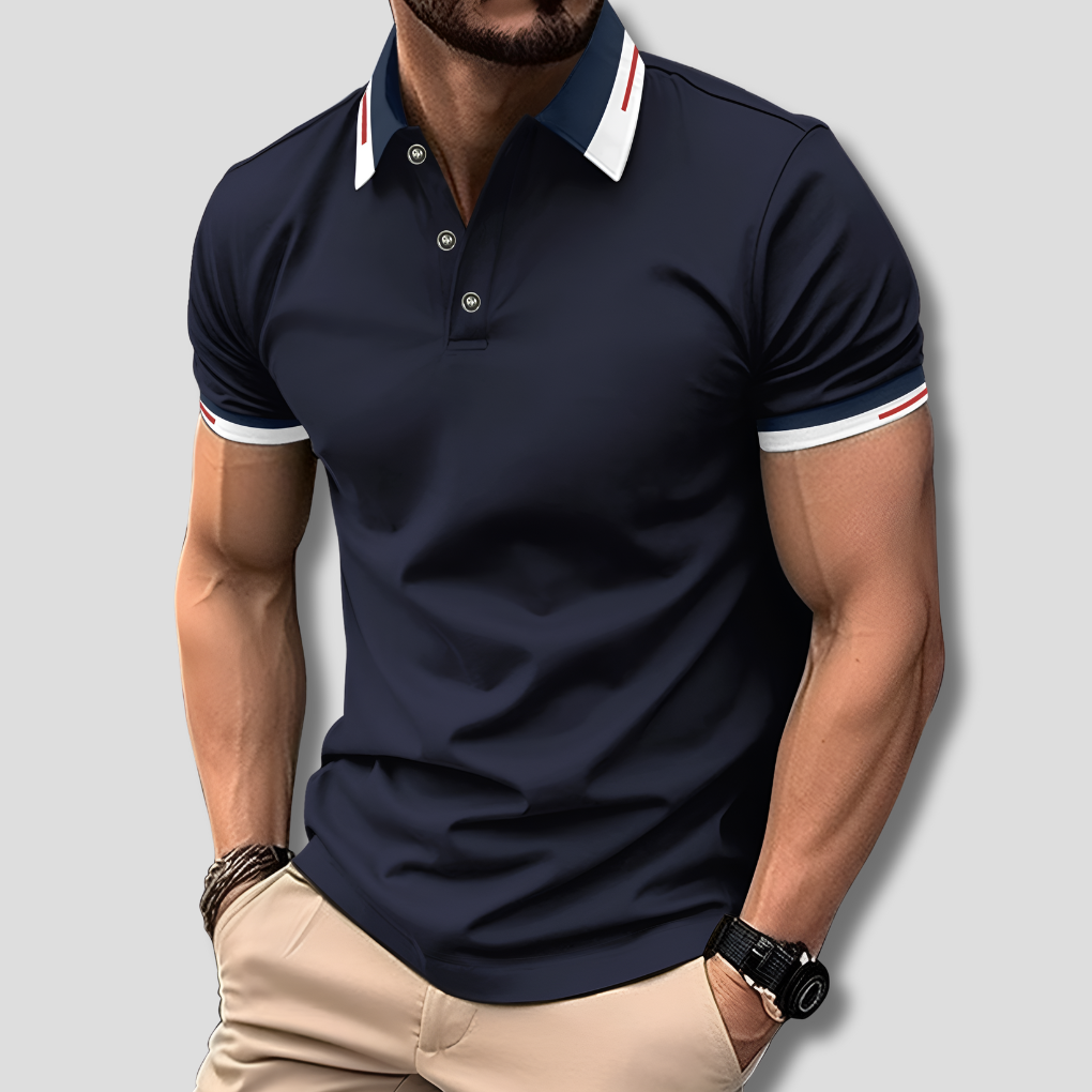 Chase | Men’s Polo Shirt with Modern Slim Fit and Collar Detail