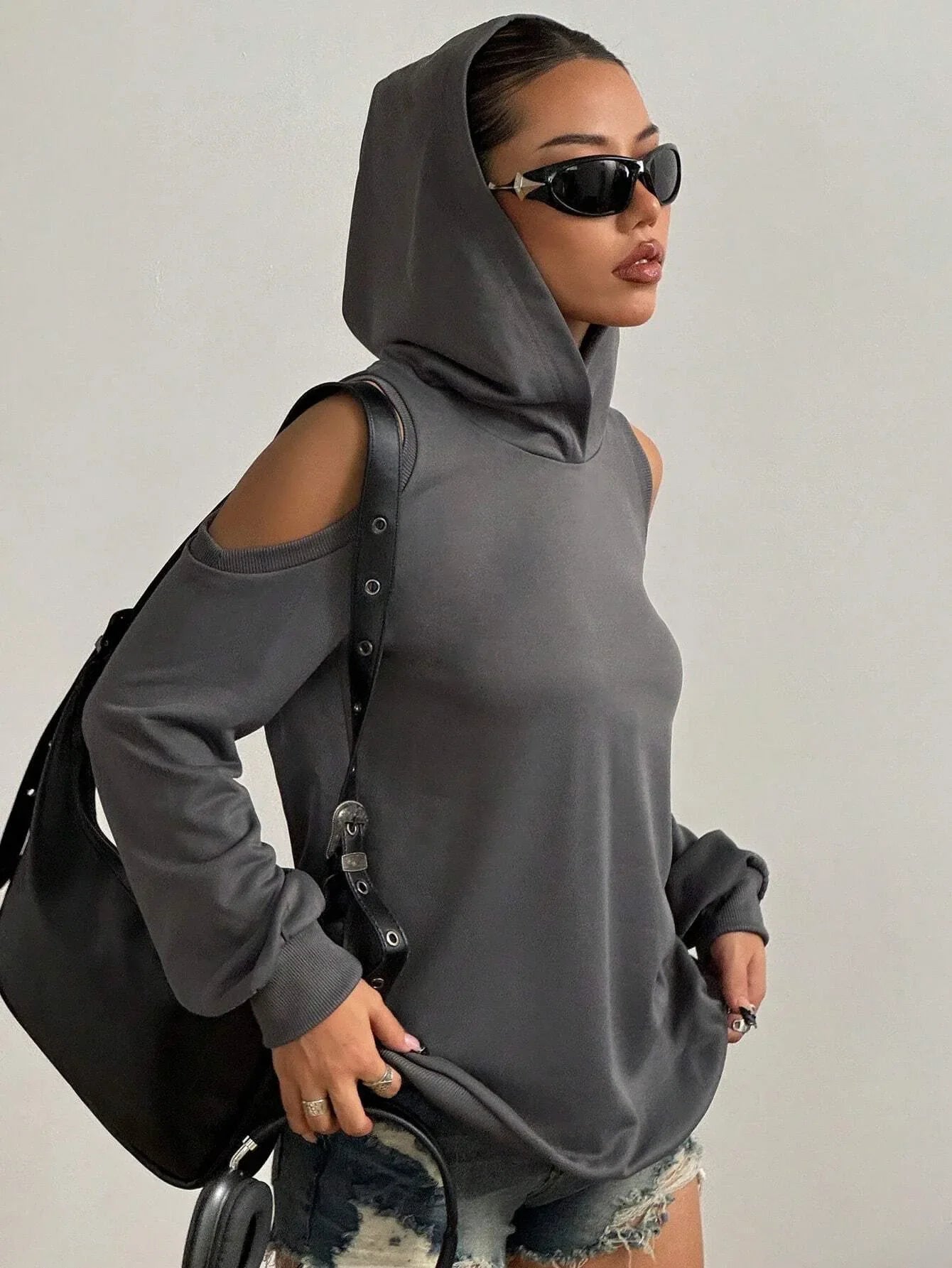 Riley | Women’s Off-Shoulder Hooded Sweatshirt