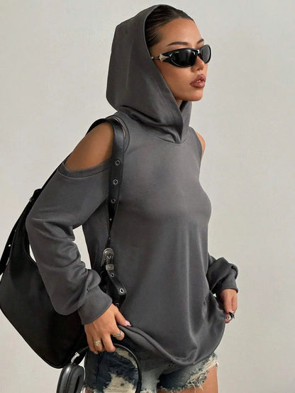 Riley | Women’s Off-Shoulder Hooded Sweatshirt
