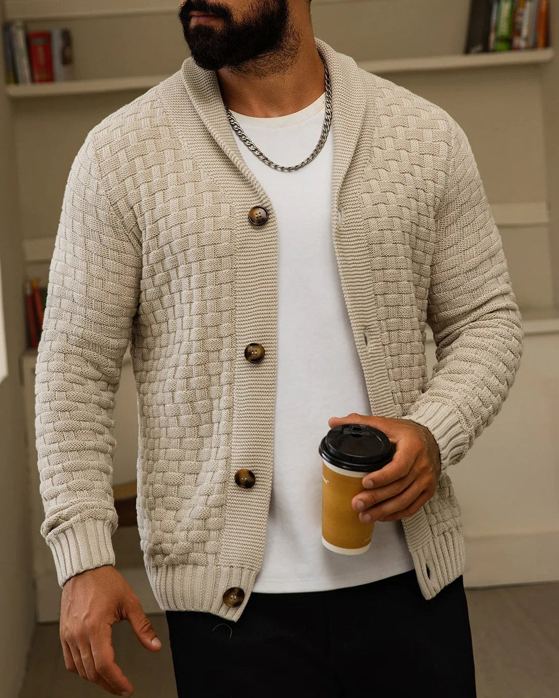 Wyatt | Men’s Weave Knit Cardigan