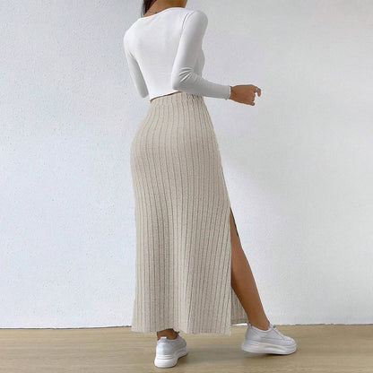Estelle | Women’s Textured Knit Maxi Skirt